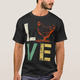 Camiseta Regalo de granjero de pollo de época para el amor 