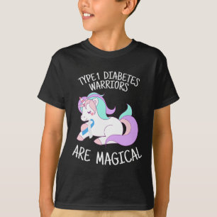 Camiseta Regalo de guerrero de la diabetes de Unicorn