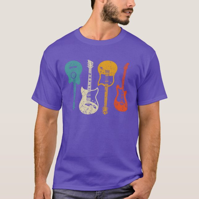 Camiseta Regalo de guitarra para guitarrista Estilo retro r (Anverso)