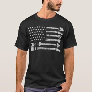 Camiseta Regalo de guitarrista patriótico bandera americana