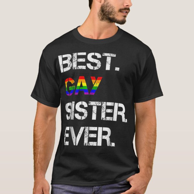 Camiseta Regalo de hermana lesbiana LGBTQ (Anverso)
