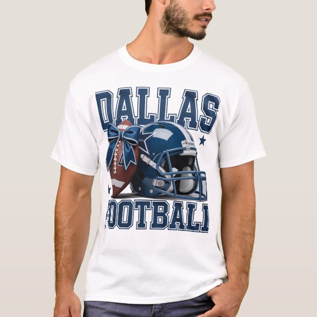 Camiseta Regalo de hincha de fútbol de Dallas - Casco y bol (Anverso)
