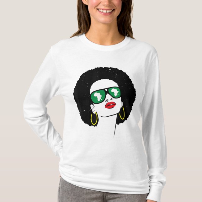 Camiseta Regalo de historia negra para mujeres afroamerican (Anverso)