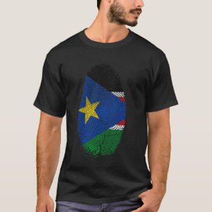 Camiseta Regalo de huella dactilar de la bandera de Sudán d