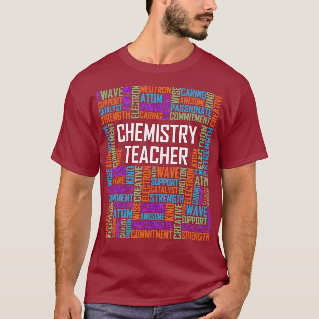 Camiseta Regalo de huellas de palabras de profesor de quími (Anverso)