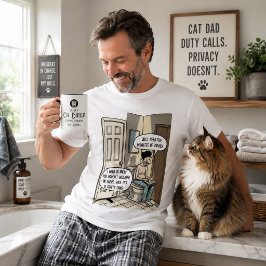 Camiseta Regalo de humor de baño para papá de gato divertid