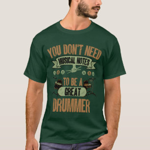 Camiseta regalo de humor de baterista tambores retro