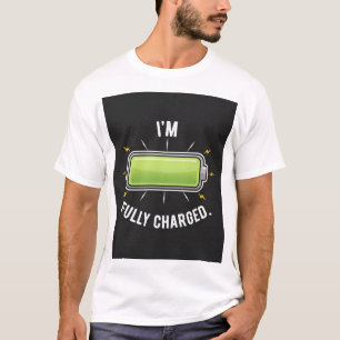 Camiseta Regalo de Ingeniero de Batería Totalmente Cargada