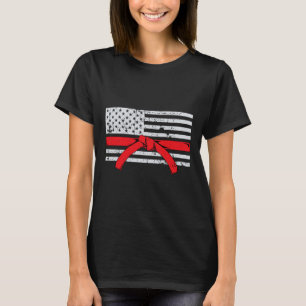 Camiseta Regalo de Karate de la Bandera Americana Comt Luch