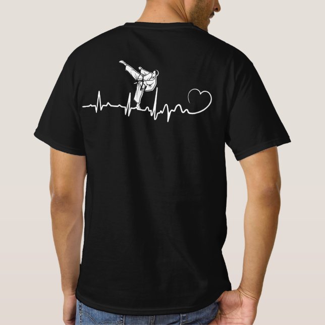Camiseta Regalo de Karate Heartbeat Para Karateka (Reverso)