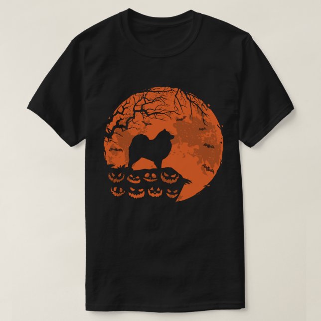 Camiseta Regalo de Keeshond And Moon Halloween Costume Perr (Diseño del anverso)