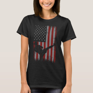 Camiseta Regalo de kickboxing de bandera americana retro pa