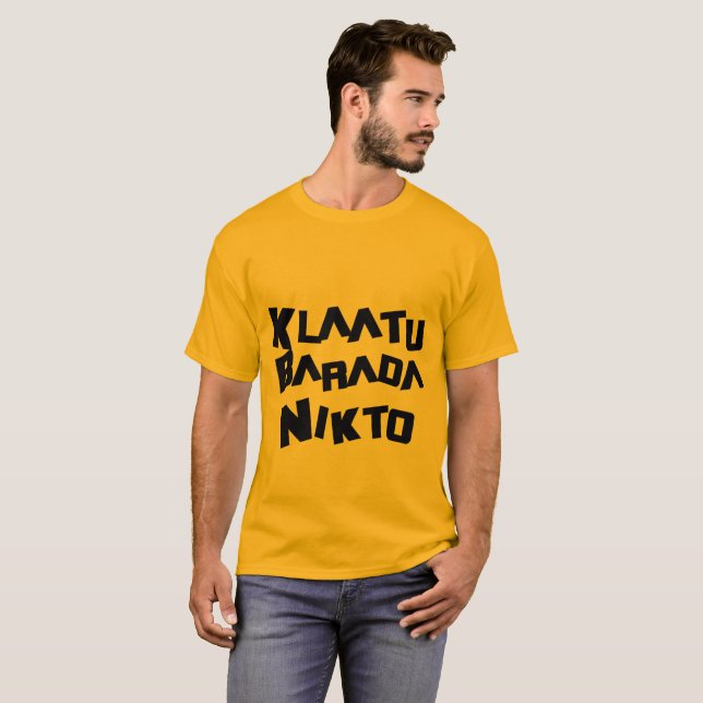 Camiseta regalo de klaatu barada nikto sci (Anverso completo)