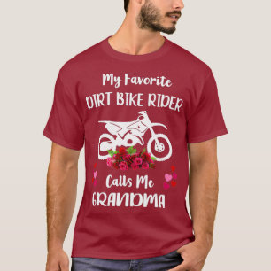 Camiseta Regalo de la abuela motocross con flores en bicicl