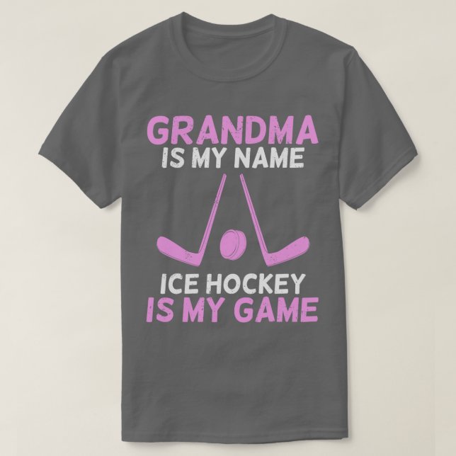 Camiseta Regalo de la abuela sobre el hockey sobre hielo (Diseño del anverso)