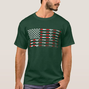Camiseta Regalo De La Bandera Americana De La Pesca De La F
