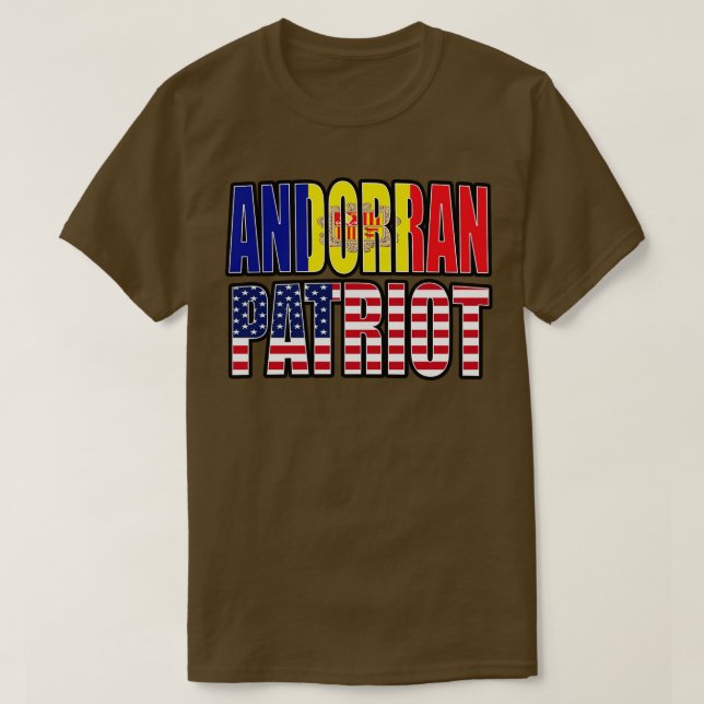 Camiseta Regalo de la bandera del orgullo patriótico andorr (Diseño del anverso)