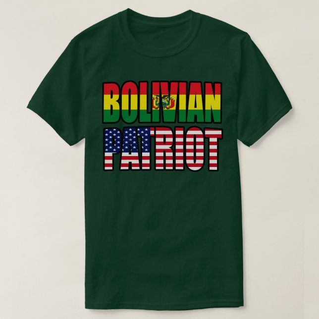 Camiseta Regalo de la bandera del Orgullo Patriótico Bolivi (Diseño del anverso)