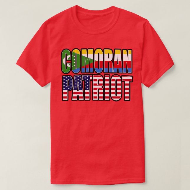 Camiseta Regalo de la bandera del orgullo patriótico comore (Diseño del anverso)