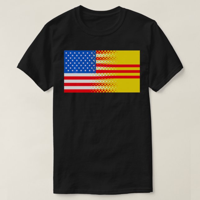 Camiseta Regalo de la bandera vietnamita estadounidense de  (Diseño del anverso)