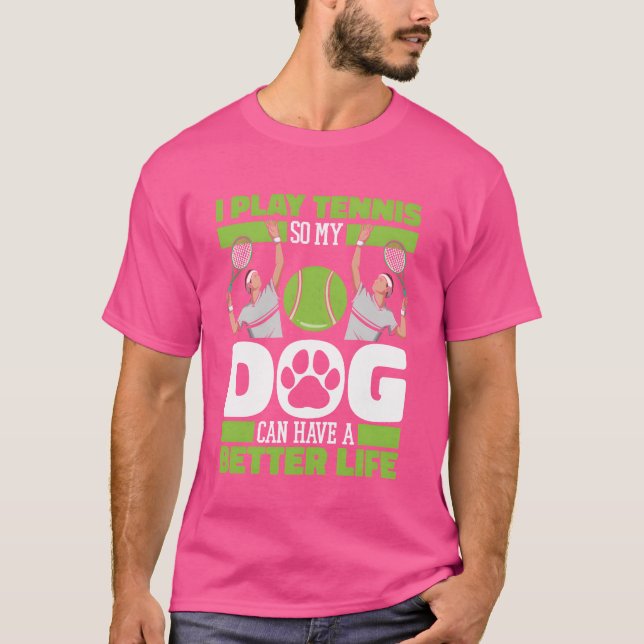 Camiseta Regalo de la cosecha del perro de tenis (Anverso)