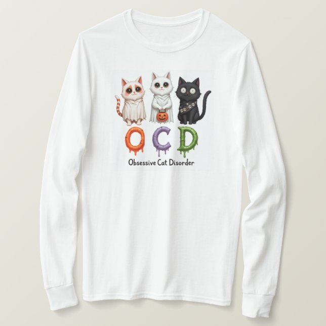Camiseta Regalo de la dama del gato - Trastorno obsesivo de (Anverso del diseño)