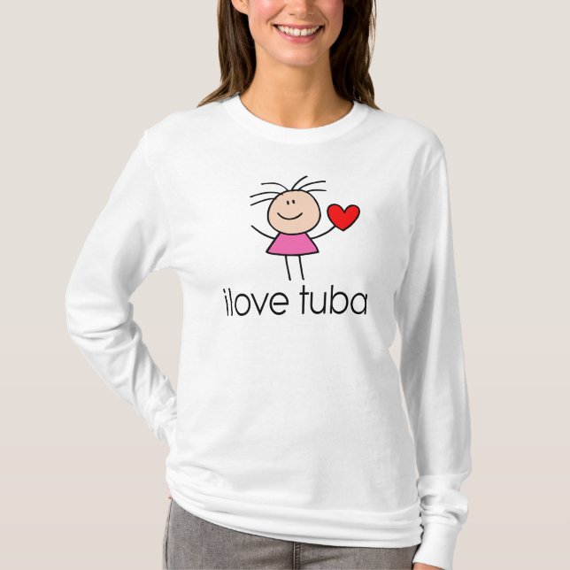 Camiseta regalo de la tuba del iLove (Anverso)