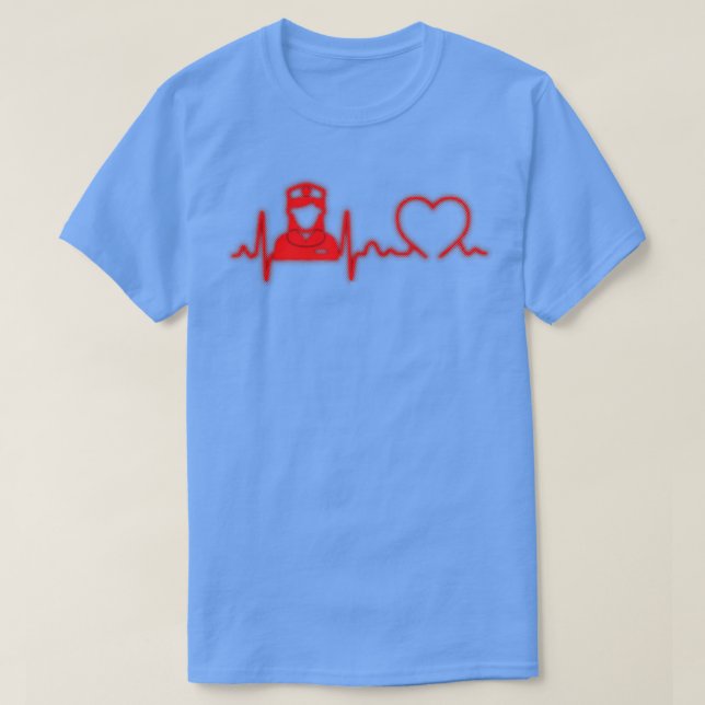Camiseta Regalo de latido del corazón de la enfermera (Diseño del anverso)