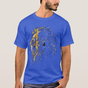 Camiseta Regalo de león animal música auricular ilustración