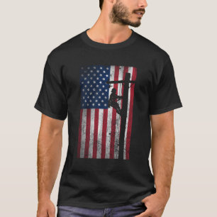Camiseta Regalo de Lineman American Flag Electric Lineman