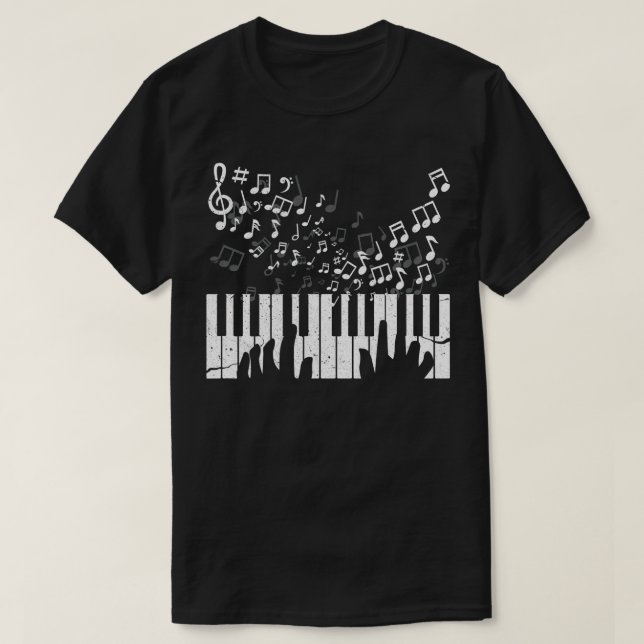 Camiseta Regalo de llaves de piano para músico de teclado p (Diseño del anverso)