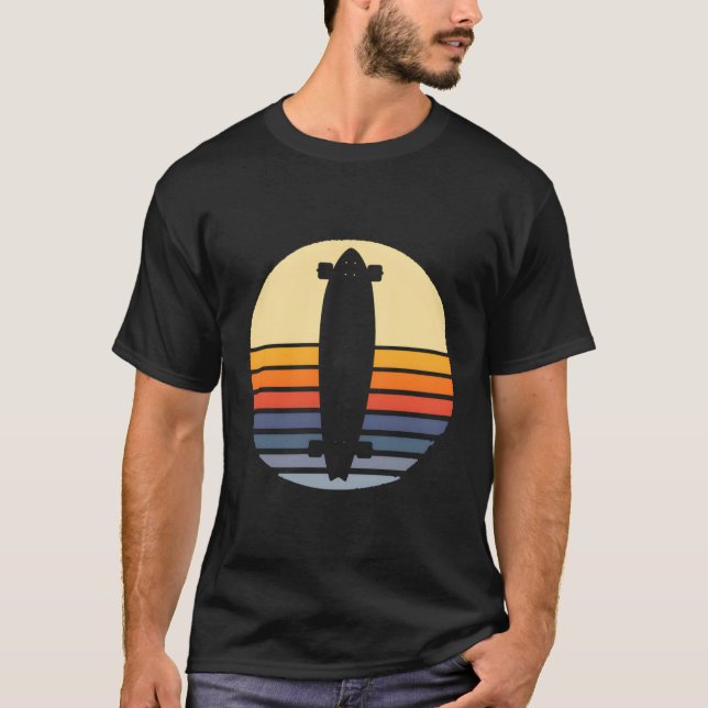 Camiseta Regalo De Longboard Retro Para Los Amantes De Long (Anverso)