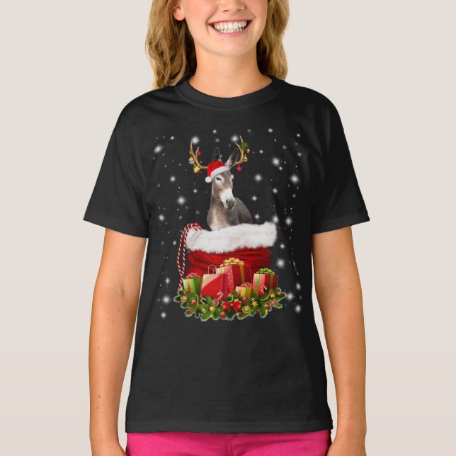Camiseta Regalo de los amantes de los burros| Feliz Navidad (Anverso)