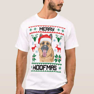 Camiseta Regalo de los Navidades de Shepherd Dog Merry Woof