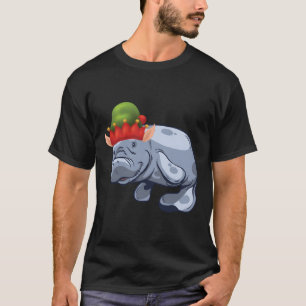 Camiseta Regalo De Manatee De La Vaca De Mar De Gorra Elf D