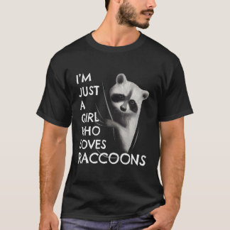 Camiseta Regalo de Mapache Niñas Mujeres Solo Una Niña Que