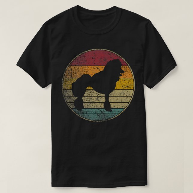 Camiseta Regalo de Mascota Perro Caniche Estilo Retro Vinta (Diseño del anverso)