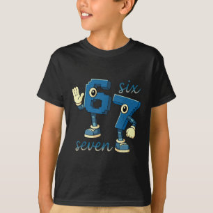 Camiseta Regalo de meme de número retro seis siete Brainrot