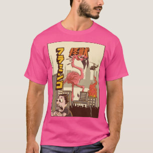 Camiseta Regalo de monstruo japonés Kaiju Flamingo