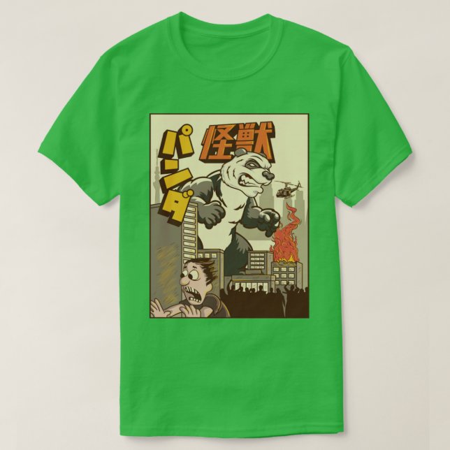 Camiseta Regalo de monstruos japoneses de Kaiju Panda (Diseño del anverso)