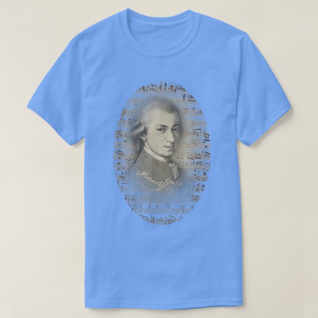 Camiseta Regalo de música clásica de Mozart Mozart Portrait (Diseño del anverso)