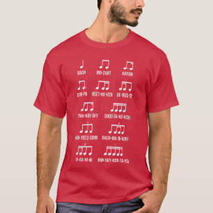 Camiseta Regalo de música de ritmo de compositor Bach Mozar