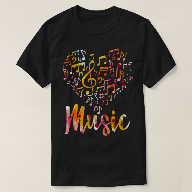 Camiseta Regalo de música Instrumento musical Notas de músi (Diseño del anverso)