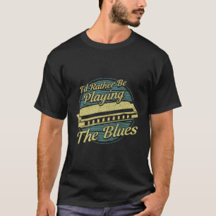 Camiseta Regalo de músico de música azul vintage de Harmoni