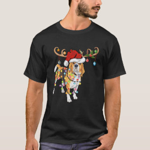 Camiseta Regalo de Navidad beagle feo iluminando reno Beagl