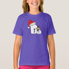 Camiseta Regalo de Navidad con letra B blanca