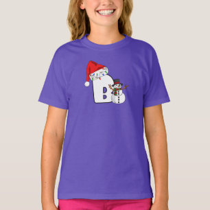 Camiseta Regalo de Navidad con letra B blanca