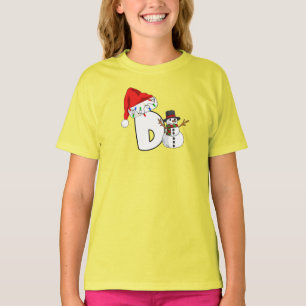 Camiseta Regalo de Navidad con letra d en blanco