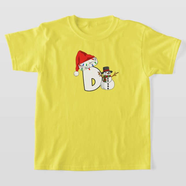 Camiseta Regalo de Navidad con letra d en blanco (Distribución)