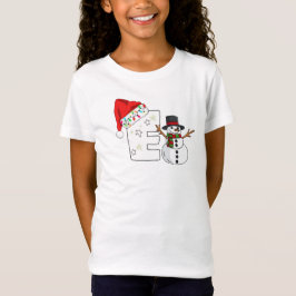 Camiseta Regalo de Navidad con letra E en blanco